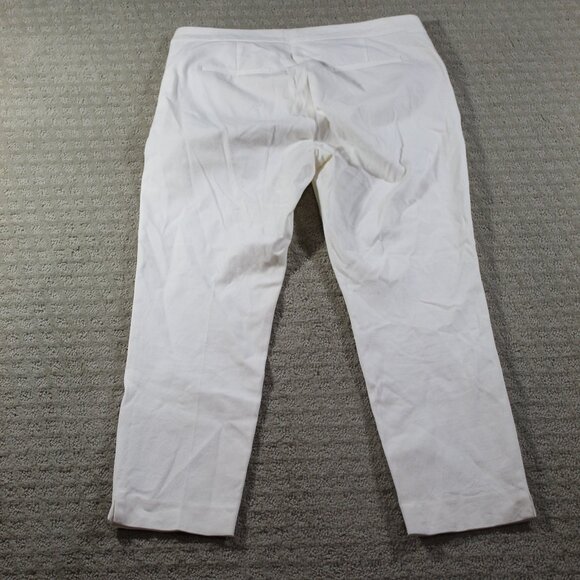 J. Crew Martie Ivory Cropped Length Slim Leg Bi-Stretch Cotton Pant in size 8 - Picture 3 of 8